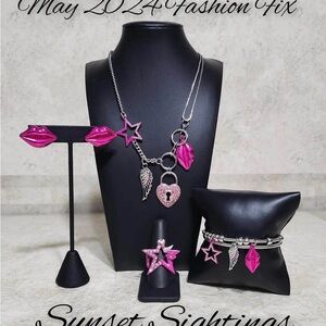 Paparazzi Pink and Silver Star Necklace Set